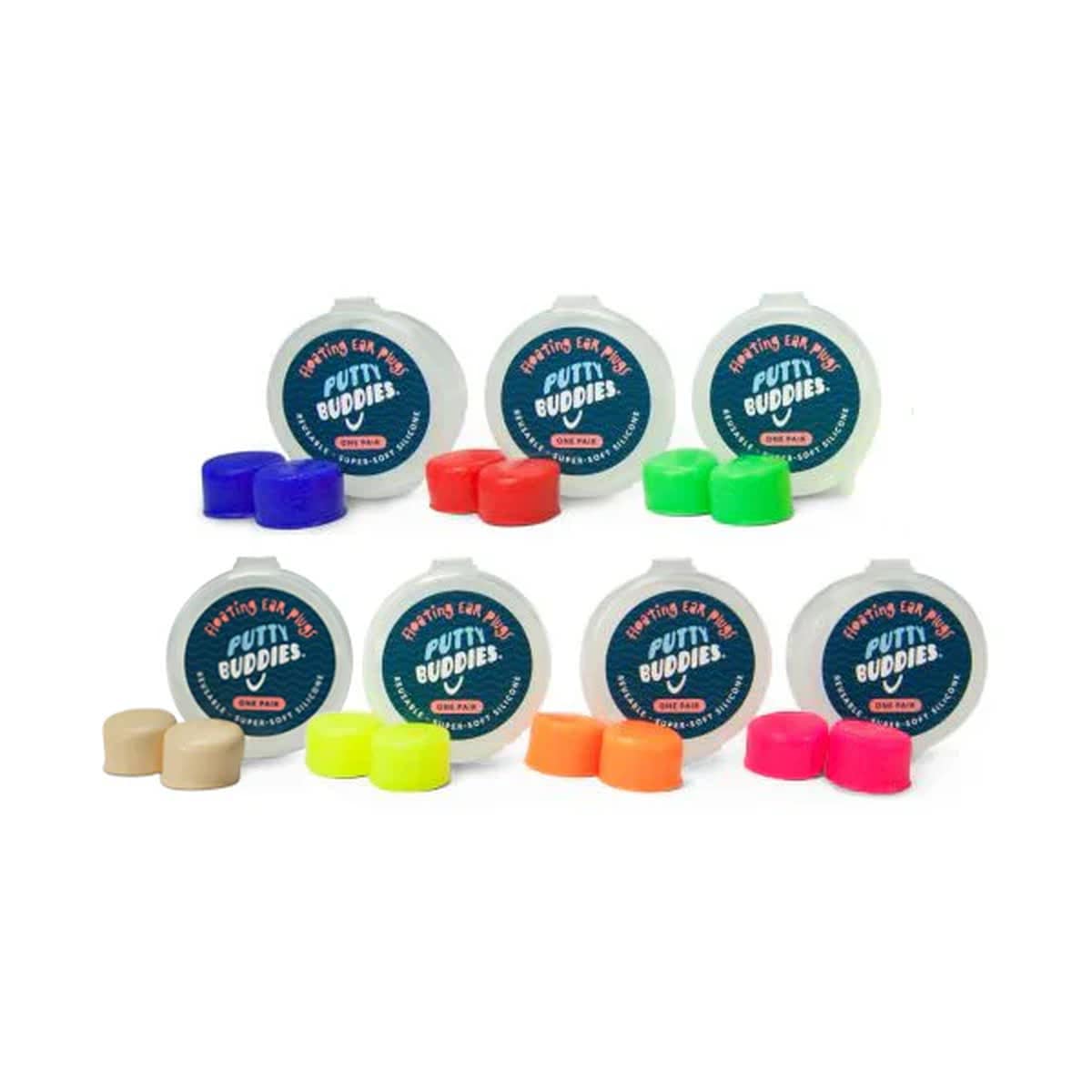 Putty Buddies Floating Silicone Ear Plugs 1 Pair Assorted Colours