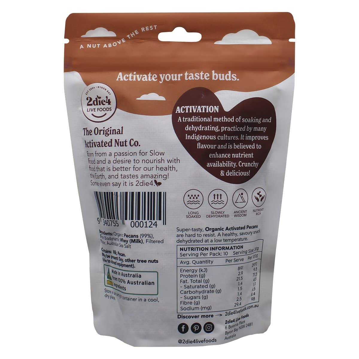 Thumbnail 2Die4 Live Foods Organic Activated Pecans 300g