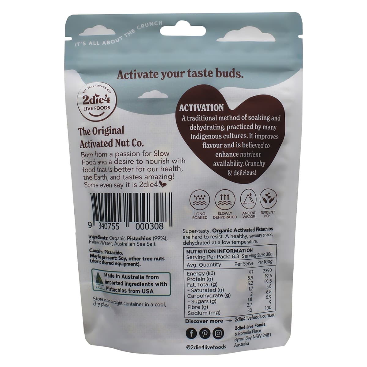 Thumbnail 2Die4 Live Foods Organic Activated Vegan Pistachios 250g