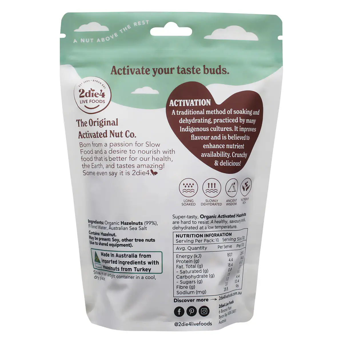 Thumbnail 2Die4 Live Foods Organic Activated Vegan Hazelnuts 300g