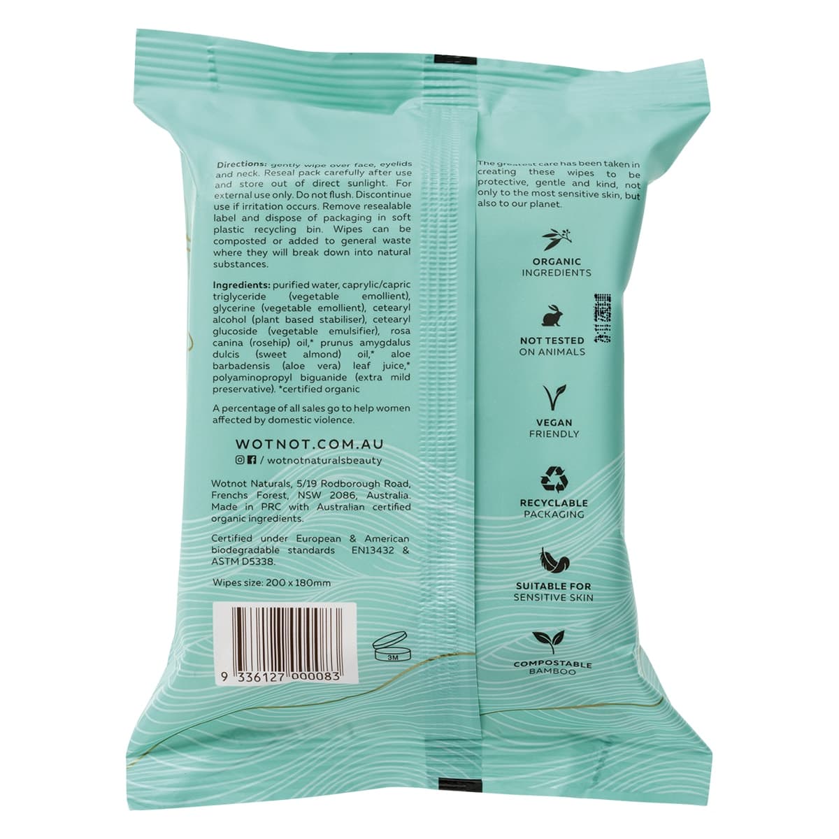 Thumbnail Wotnot Natural Sensitive Skin Face Wipes 25 Pack