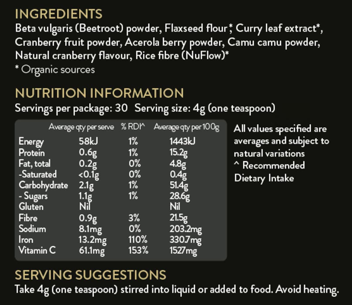 Thumbnail Vitus Iron + C Vegan Powder 120g