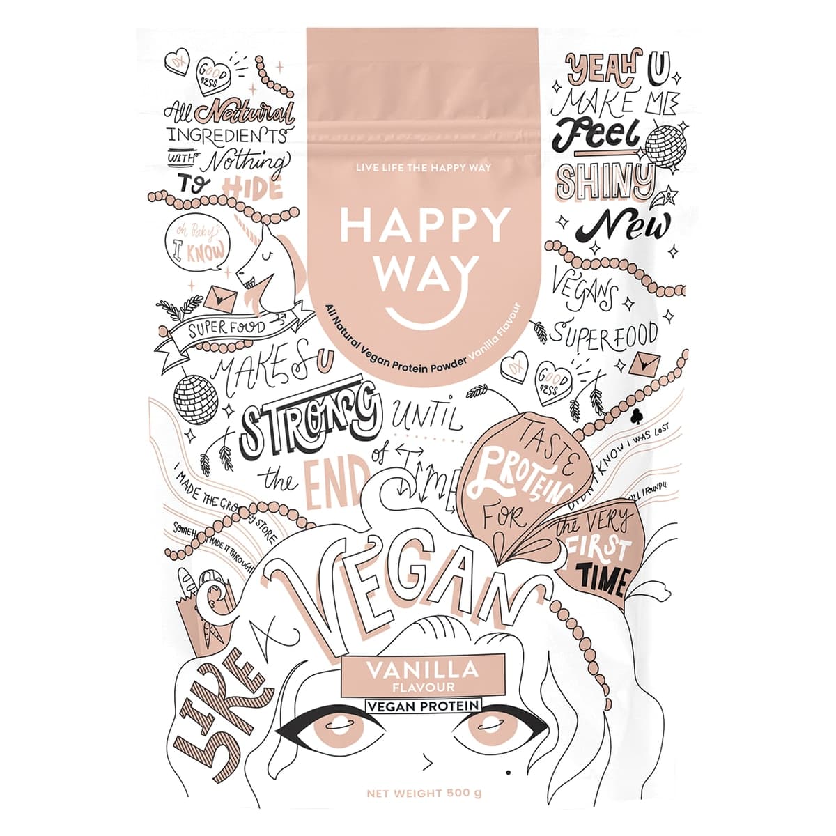 Thumbnail Happy Way Pea Protein Powder Vanilla 500g
