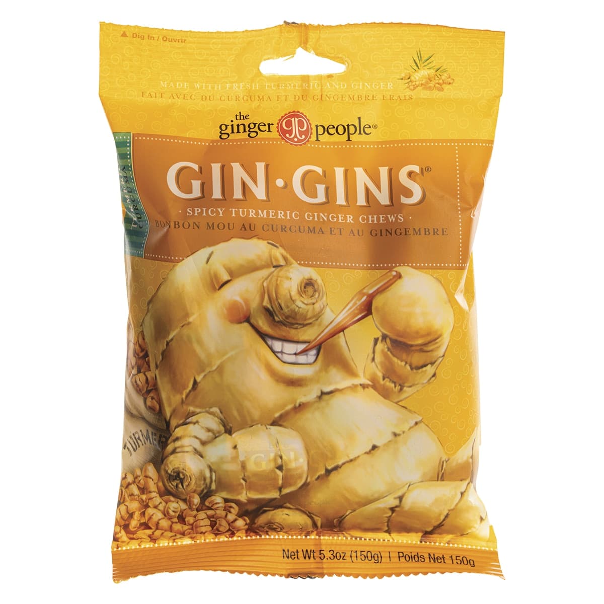 Thumbnail The Ginger People Gin Gins Ginger Candy Chewy Spicy Turmeric 150g