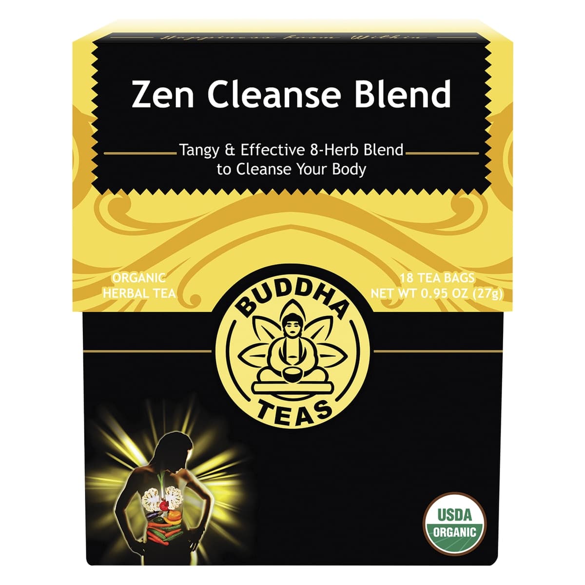 Buddha Teas Organic Herbal Zen Cleanse Blend Tea 18 Pack