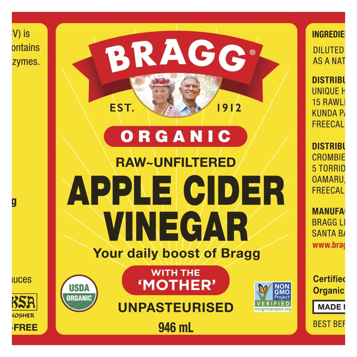 Thumbnail Braggs Organic Apple Cider Vinegar 946ml