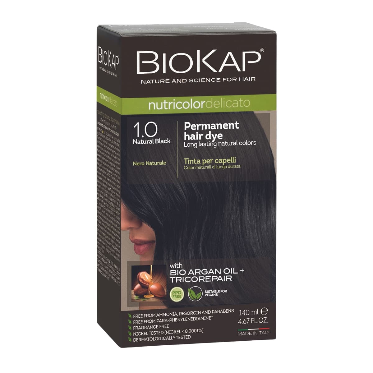 Biokap Nutricolor Delicato 1.0 Natural Black 140ml