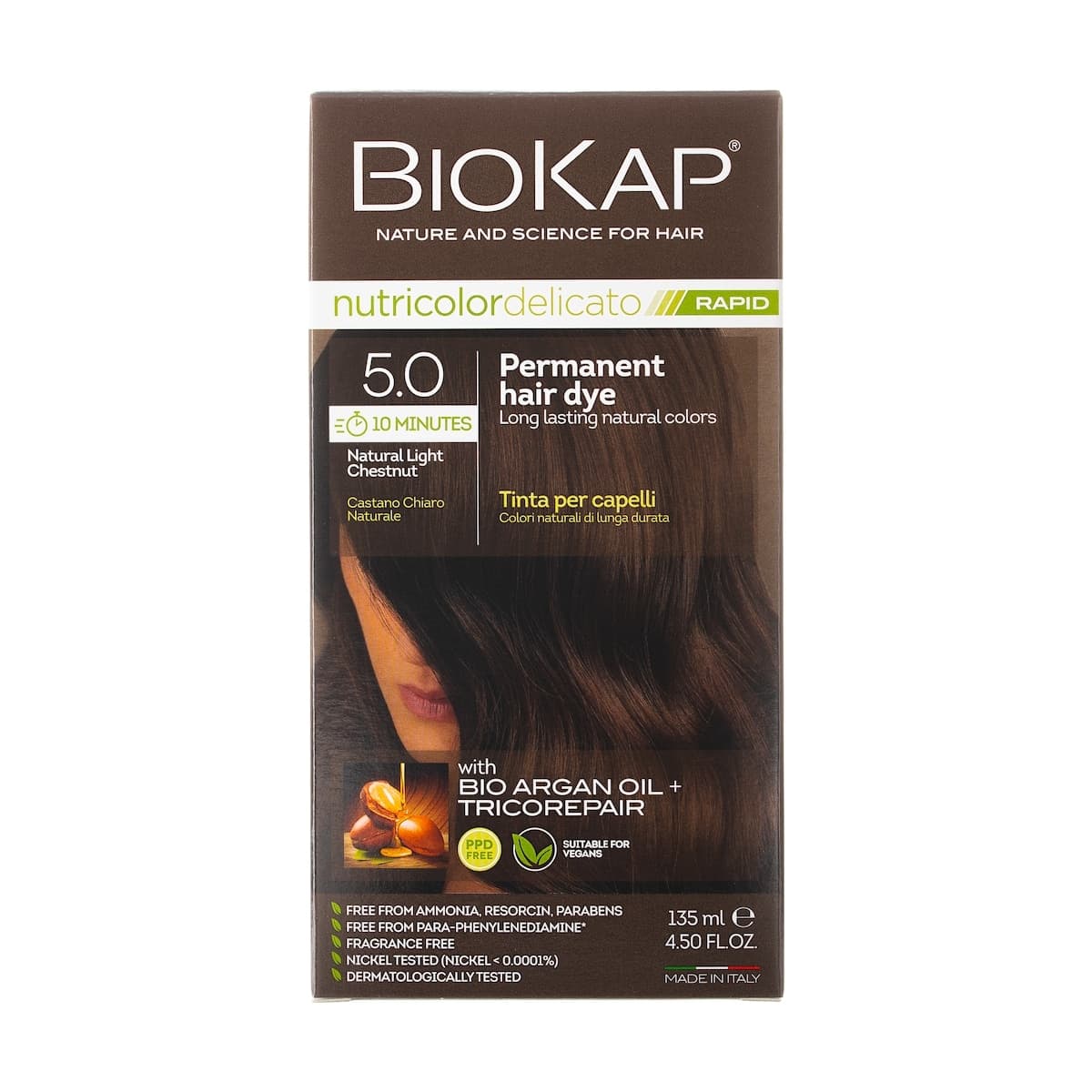 Thumbnail Biokap Nutricolor Delicato Rapid 5.0 Natural Light Chestnut