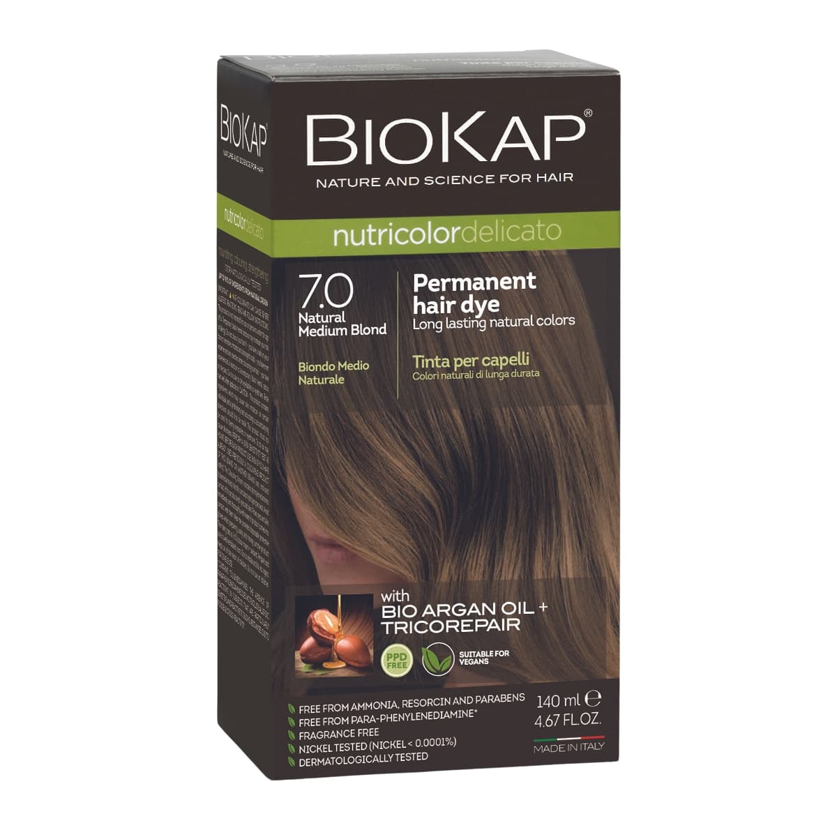 Thumbnail Biokap Nutricolor Delicato 7.0 Natural Medium Blonde 140ml
