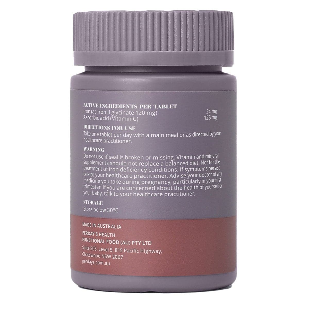 Thumbnail Perdays Iron & Vitamin C 30 Tablets