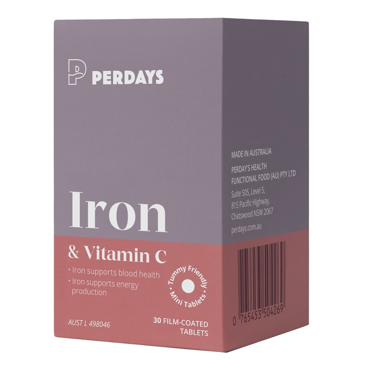 Thumbnail Perdays Iron & Vitamin C 30 Tablets