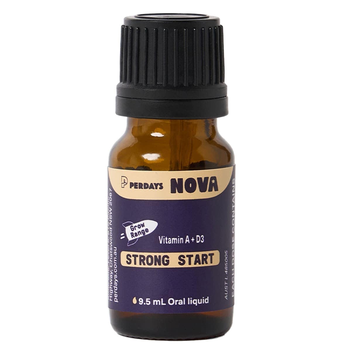 Thumbnail Perdays Nova Kids Strong Start Vitamin A + D3 Liquid 9.5ml