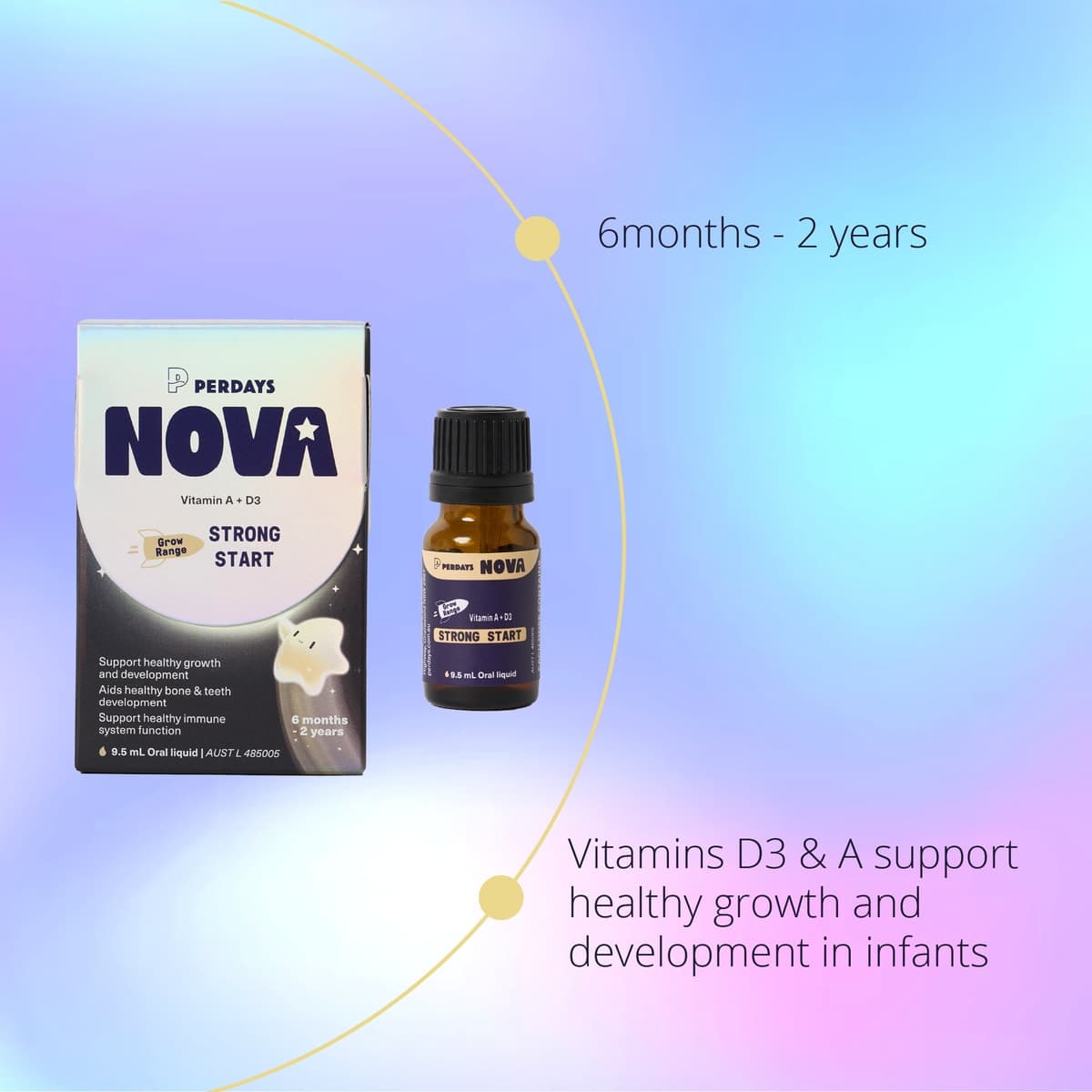 Thumbnail Perdays Nova Kids Strong Start Vitamin A + D3 Liquid 9.5ml