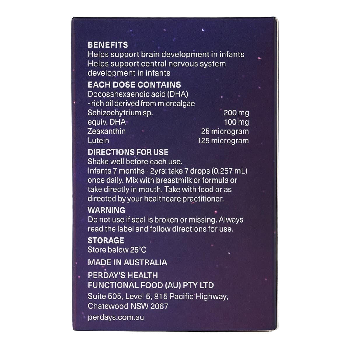 Thumbnail Perdays Nova Kids Bright Brains DHA Liquid 8.5ml