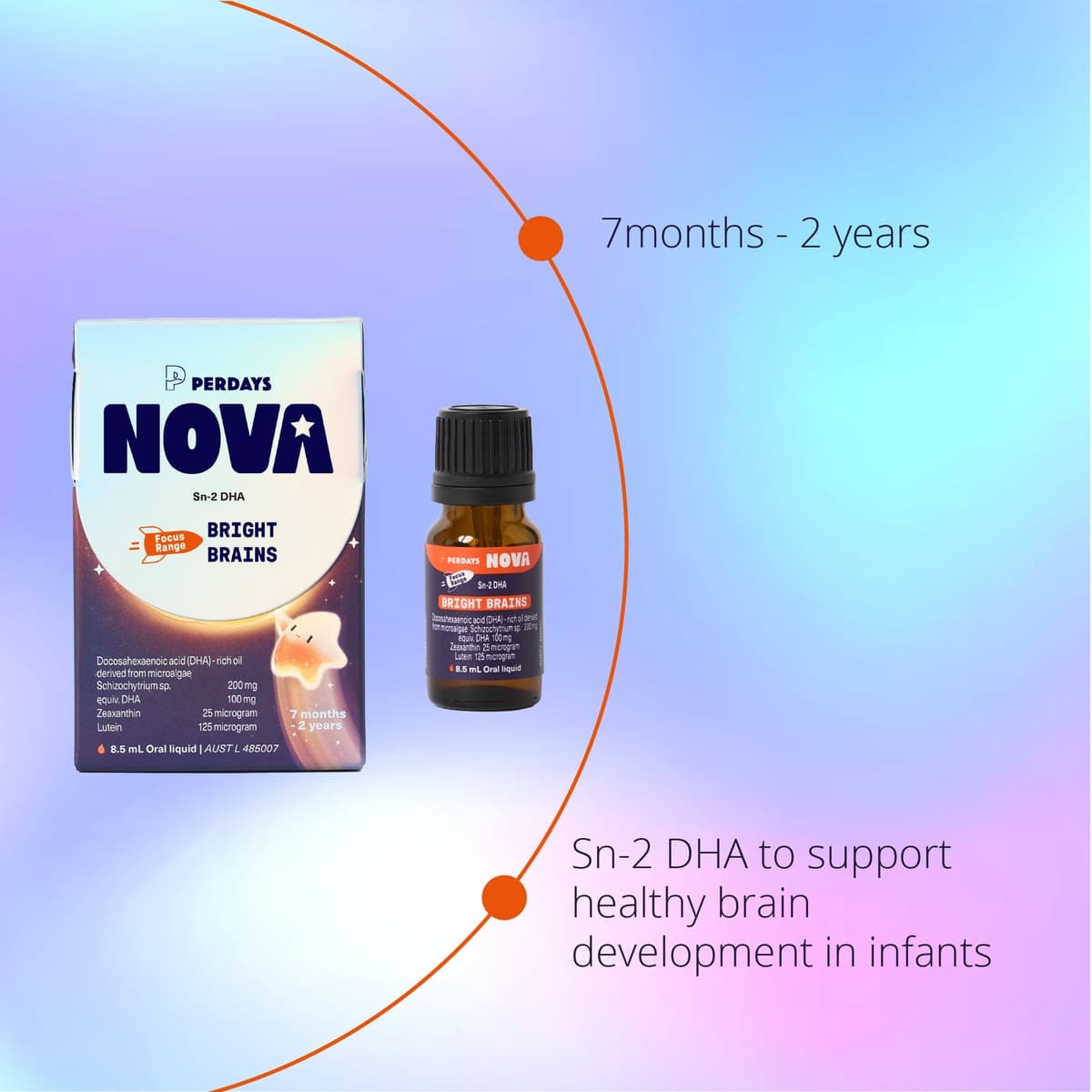 Thumbnail Perdays Nova Kids Bright Brains DHA Liquid 8.5ml