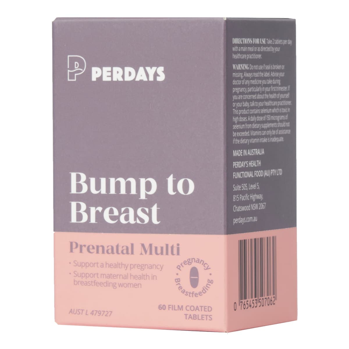 Thumbnail Perdays Bump To Breast Prenatal Multivitamins 60 Tablets