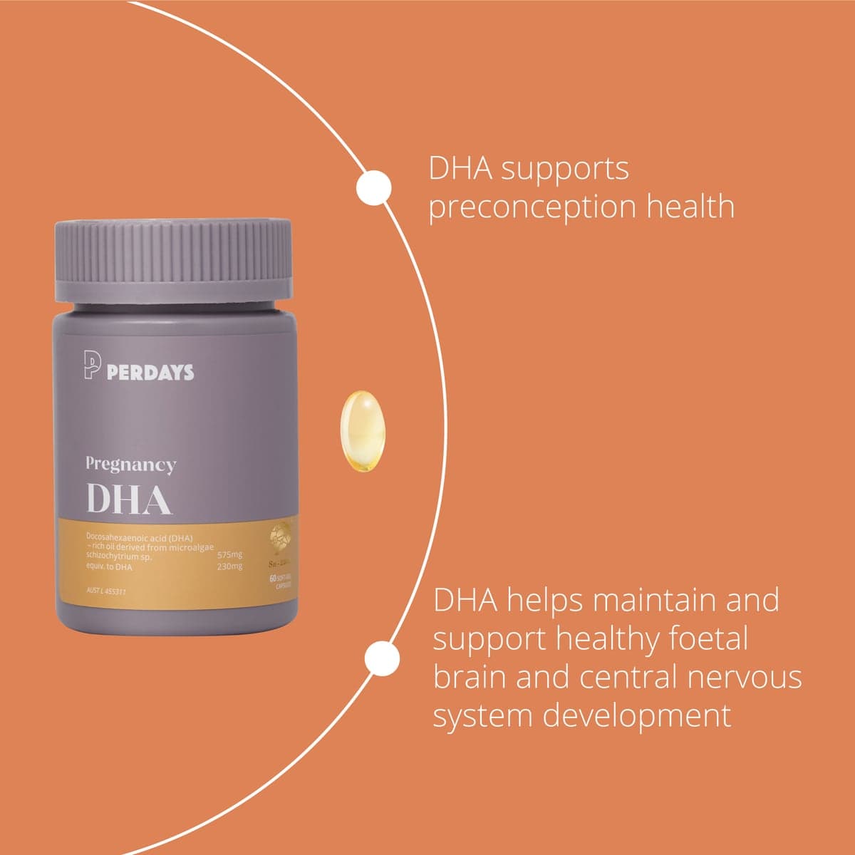 Thumbnail Perdays Pregnancy DHA 60 Capsules