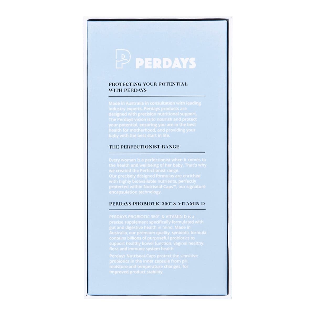 Thumbnail Perdays Probiotic 360 & Vitamin D 30 Capsules