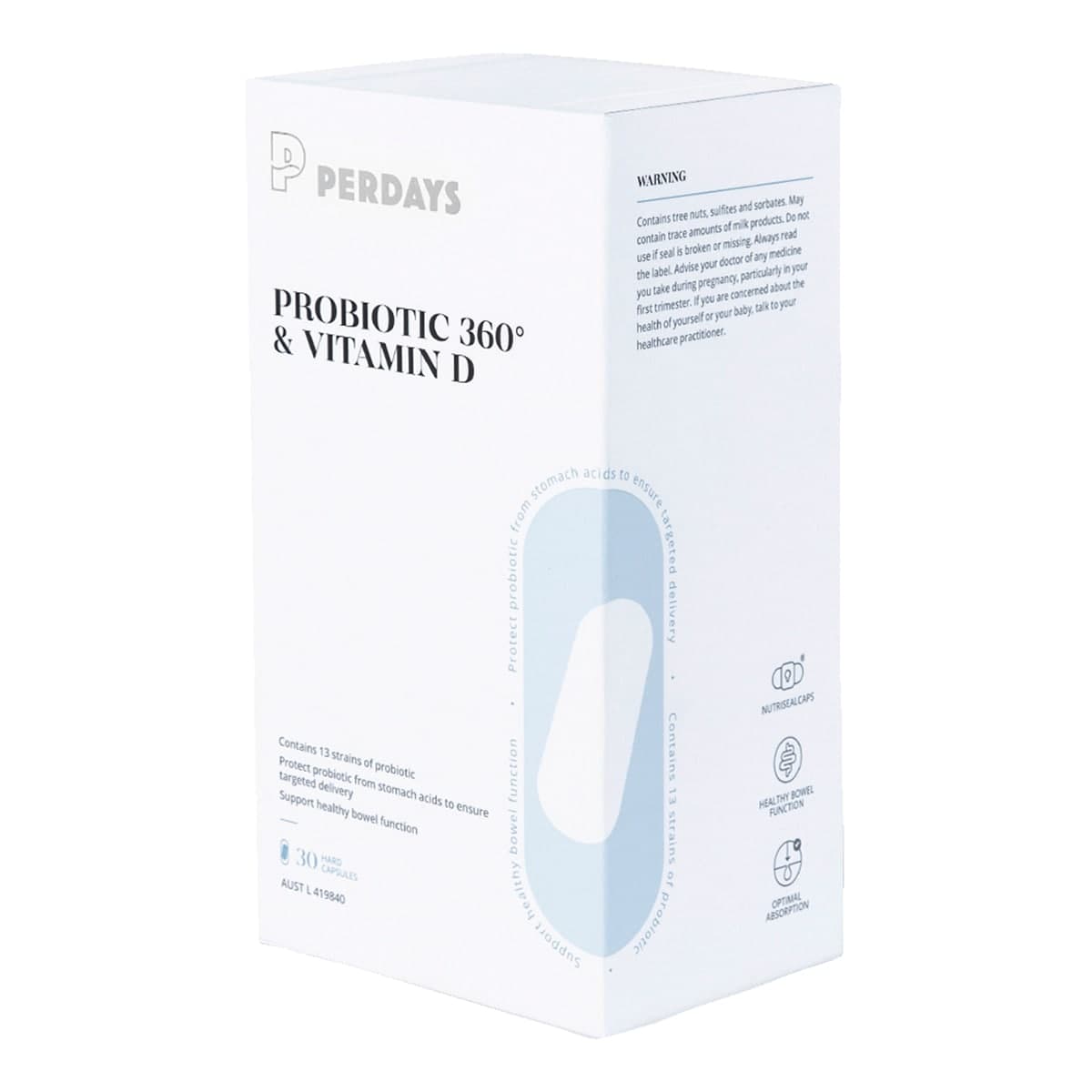 Thumbnail Perdays Probiotic 360 & Vitamin D 30 Capsules