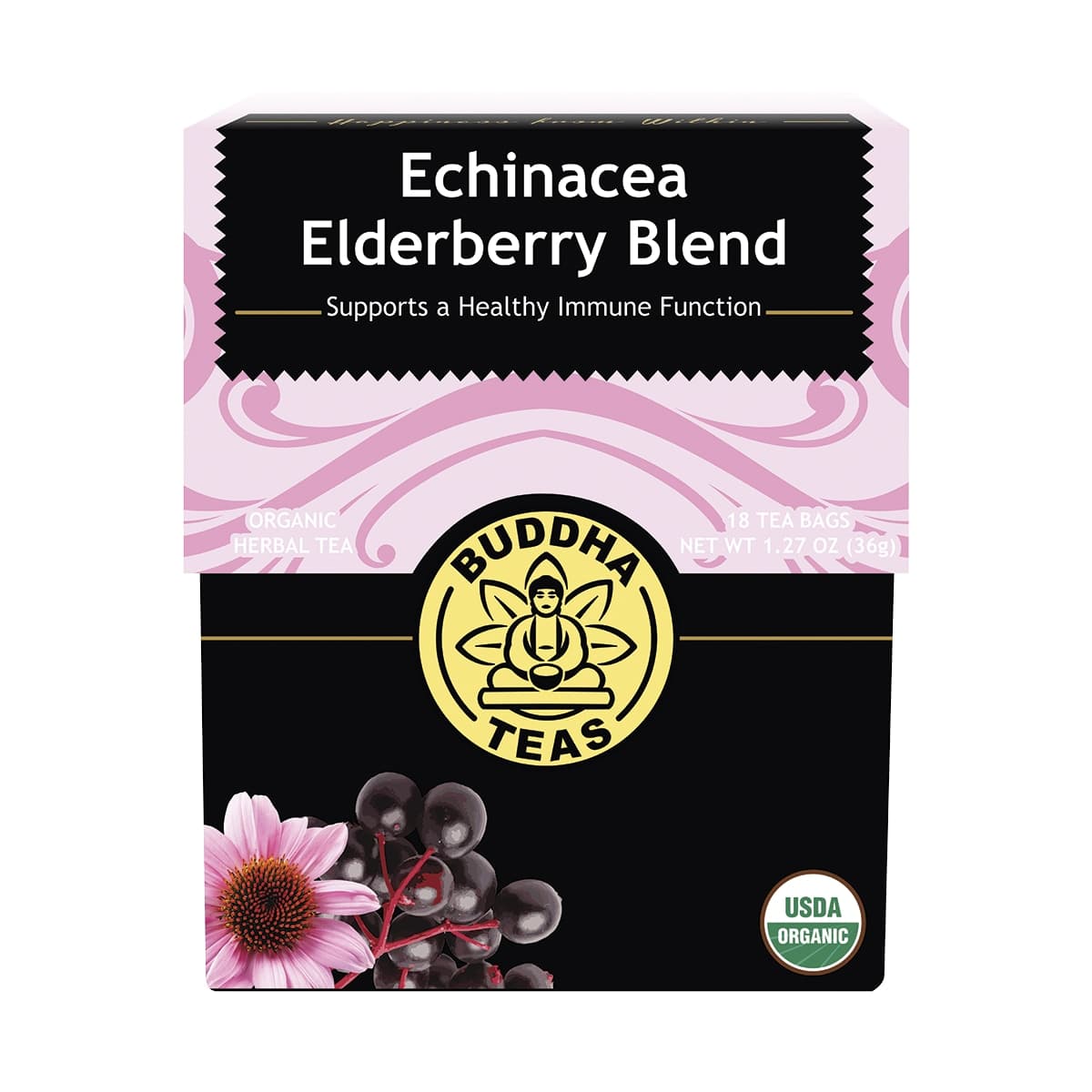 Thumbnail Buddha Teas Organic Herbal Tea Bags Echinacea Elderberry Blend 18 Pack