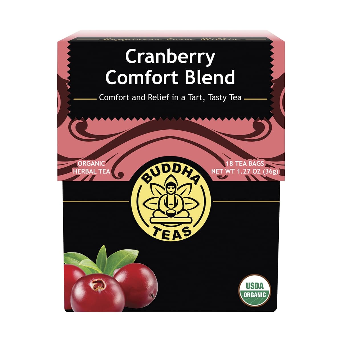 Thumbnail Buddha Teas Organic Herbal Tea Bags Cranberry Comfort Blend 18 Pack
