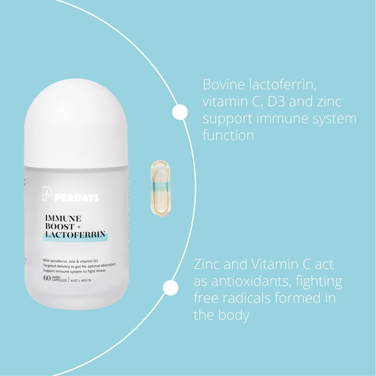 Thumbnail Perdays Immune Boost + Lactoferrin 60 Capsules