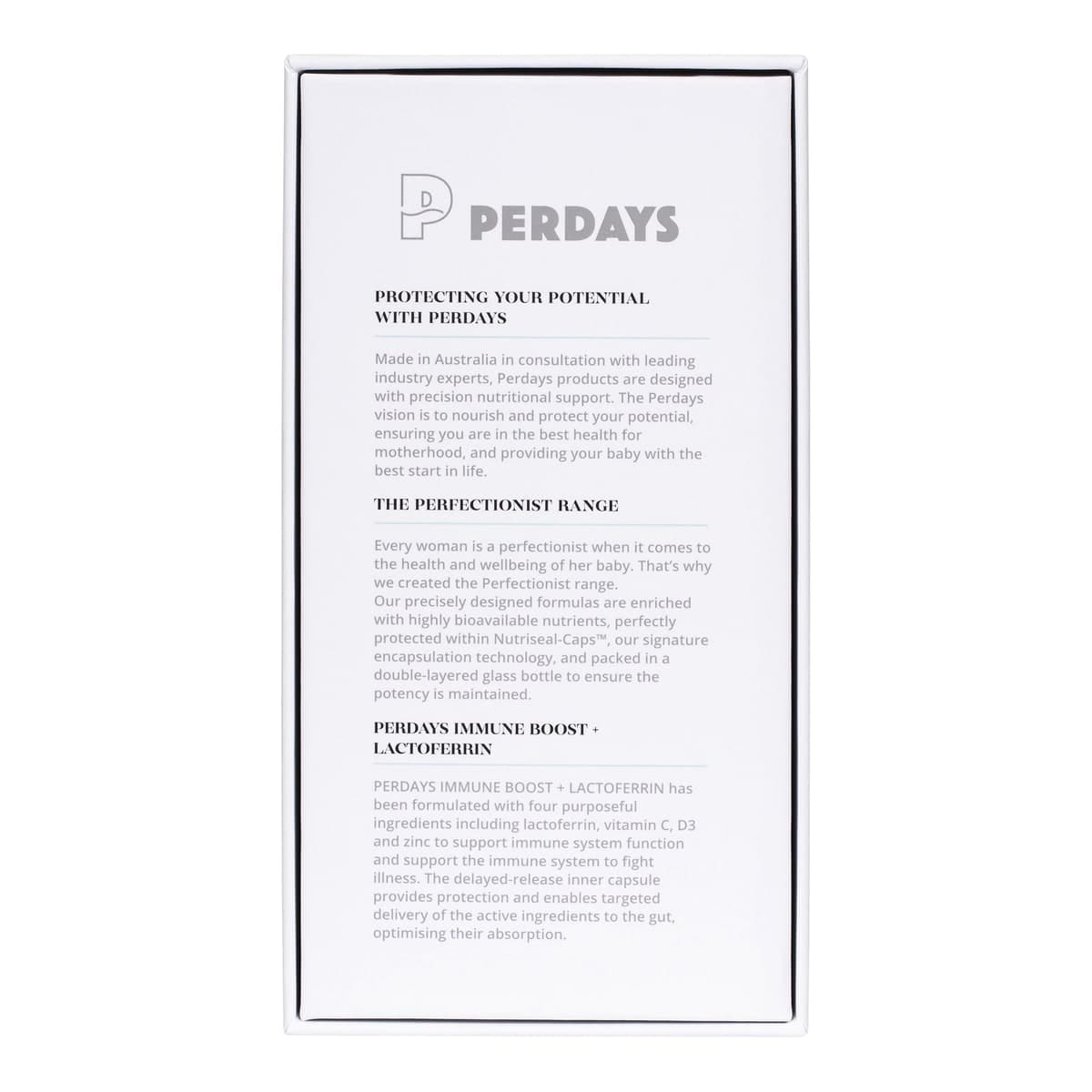 Thumbnail Perdays Immune Boost + Lactoferrin 60 Capsules