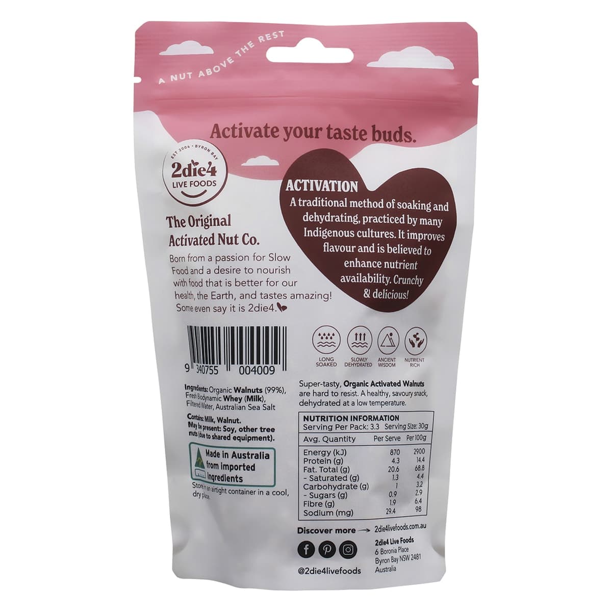Thumbnail 2Die4 Live Foods Organic Activated Walnuts 120g