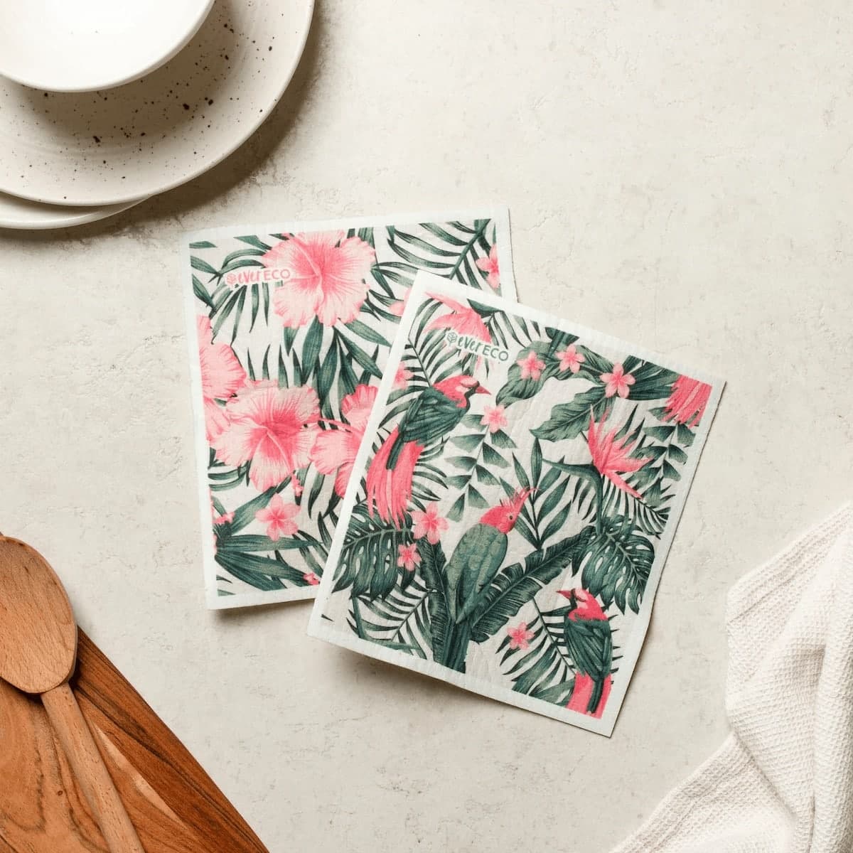 Thumbnail Ever Eco Eco Sponge Cloths Hawaiian Hibiscus 2 Pack