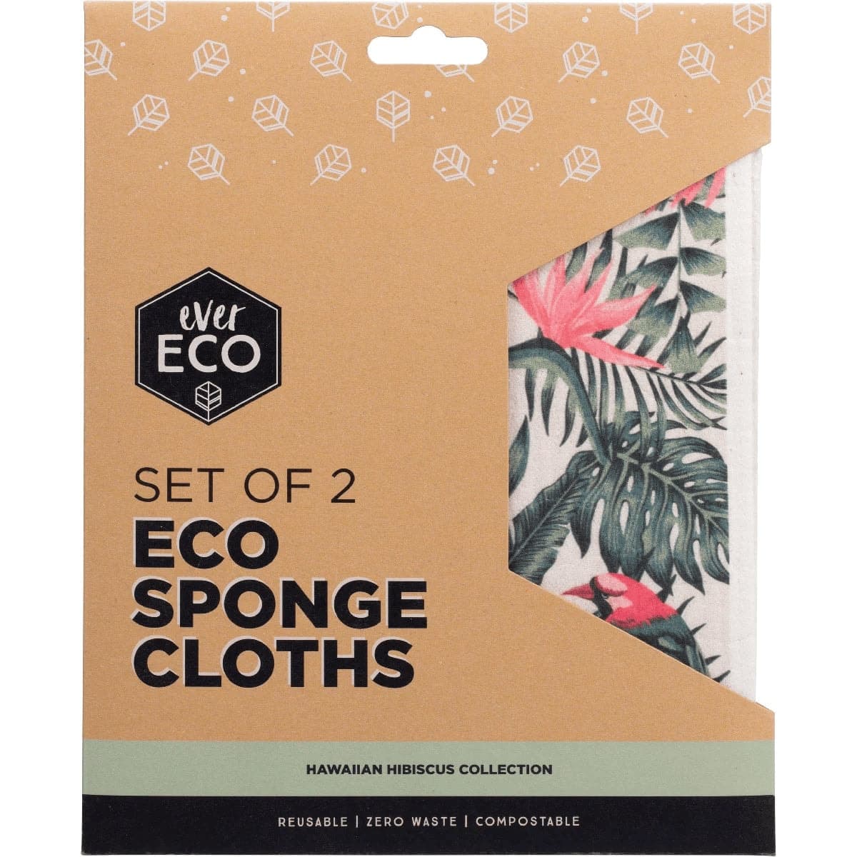 Thumbnail Ever Eco Eco Sponge Cloths Hawaiian Hibiscus 2 Pack