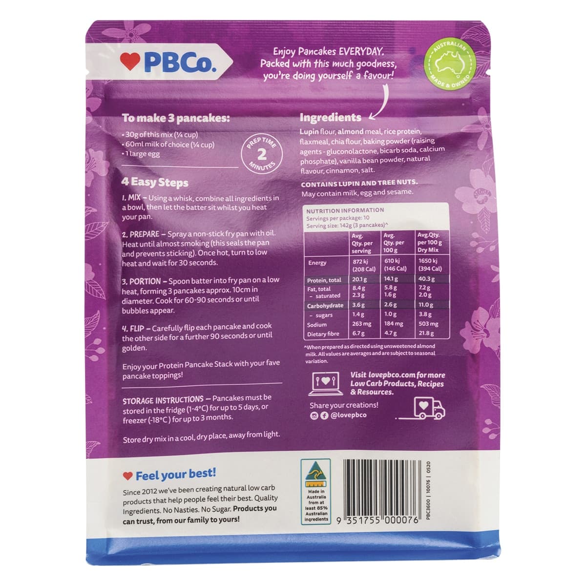 Thumbnail Pbco. Plant Protein Pancake Mix 300g