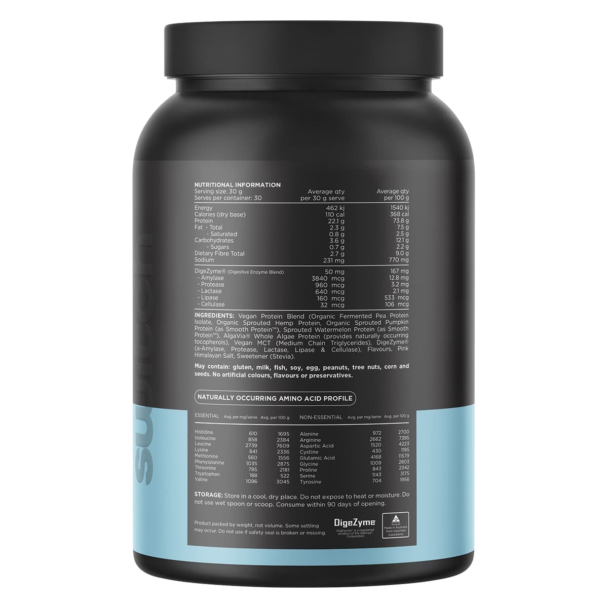 Thumbnail Switch Nutrition Organic Sprouted Plant Protein Vanilla Bean 900g