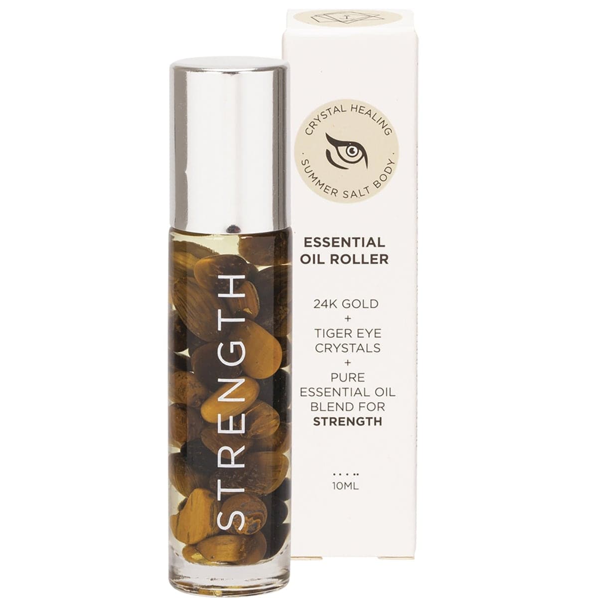 Thumbnail Summer Salt Body Strength Essential Oil Roller Tiger Eye Crystals 10ml