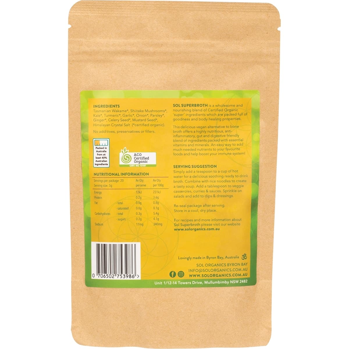 Thumbnail Sol Organics Vegan Friendly Superbroth 100g