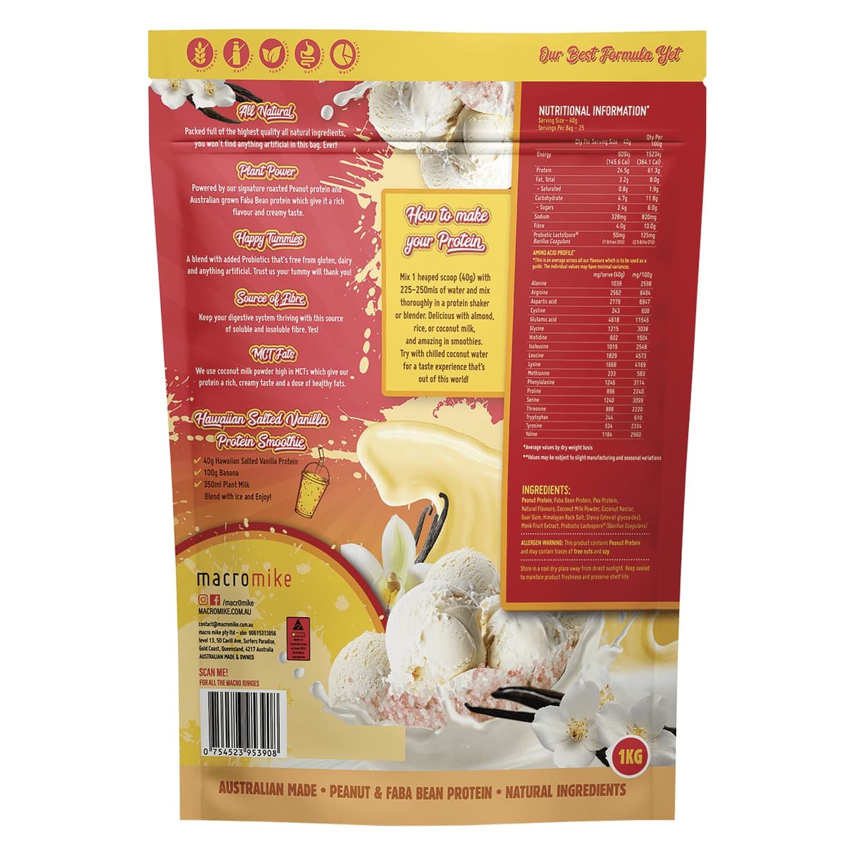 Thumbnail Macro Mike Plant Based Protein Hawaiian Salted Vanilla 1kg