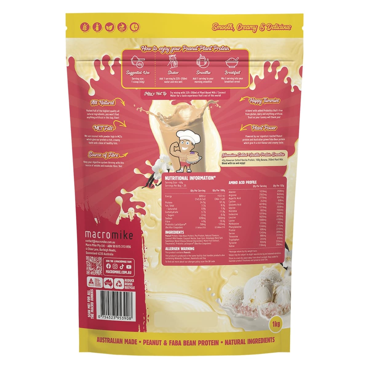 Thumbnail Macro Mike Plant Based Protein Hawaiian Salted Vanilla 1kg