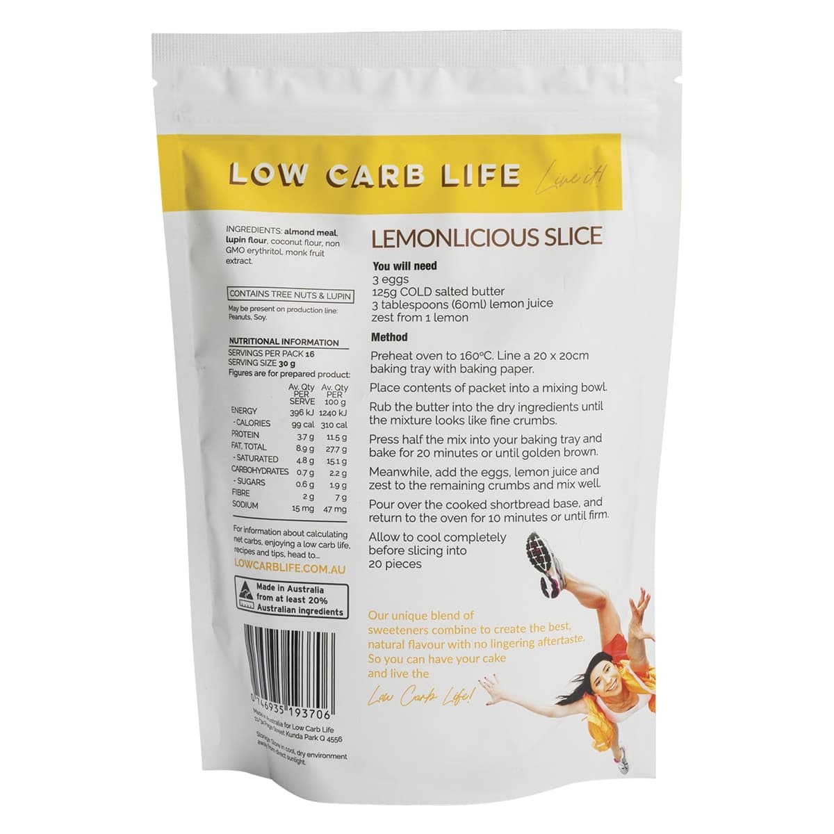 Thumbnail Low Carb Life Keto Bake Mix Lemonlicious Slice 300g
