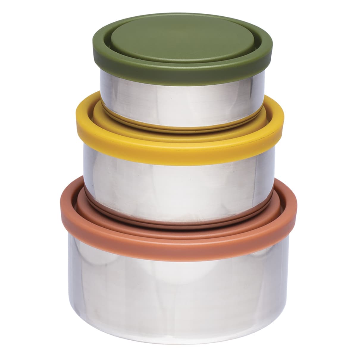 Thumbnail Ever Eco Stainless Steel Round Nesting Containers Autumn Collection 3 Pack
