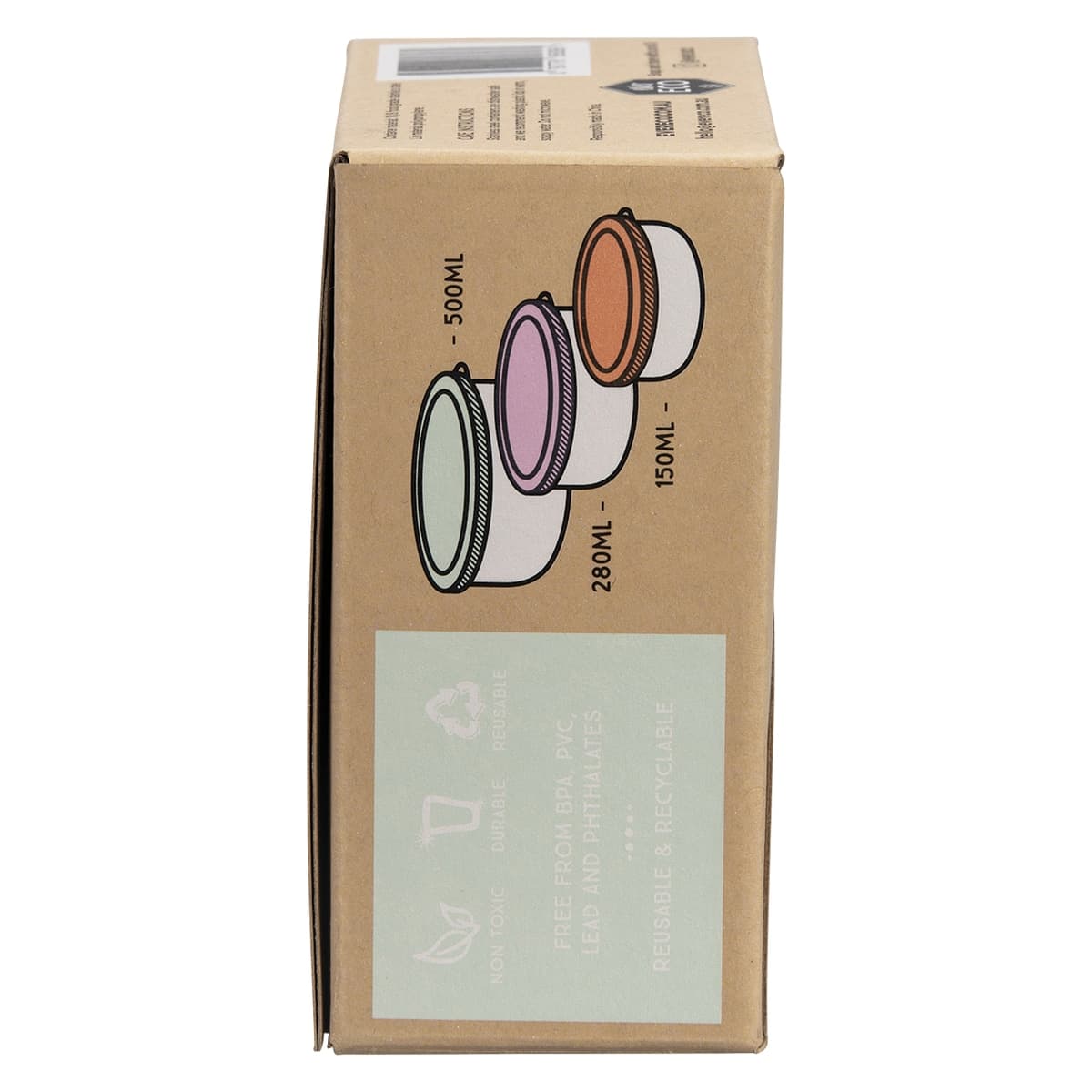 Thumbnail Ever Eco Stainless Steel Round Food Containers + Lids Pastels 3 Pack