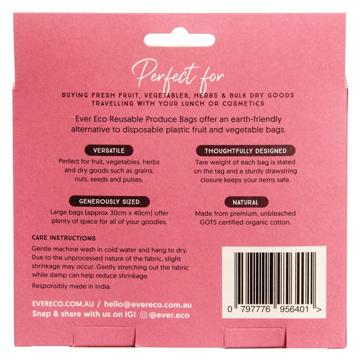 Thumbnail Ever Eco Organic Reusable Cotton Bags Mixed Set