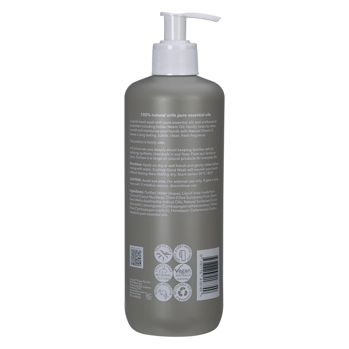 Thumbnail Euclove Hand Wash Lemongrass Palmarosa & Cedarwood 500ml