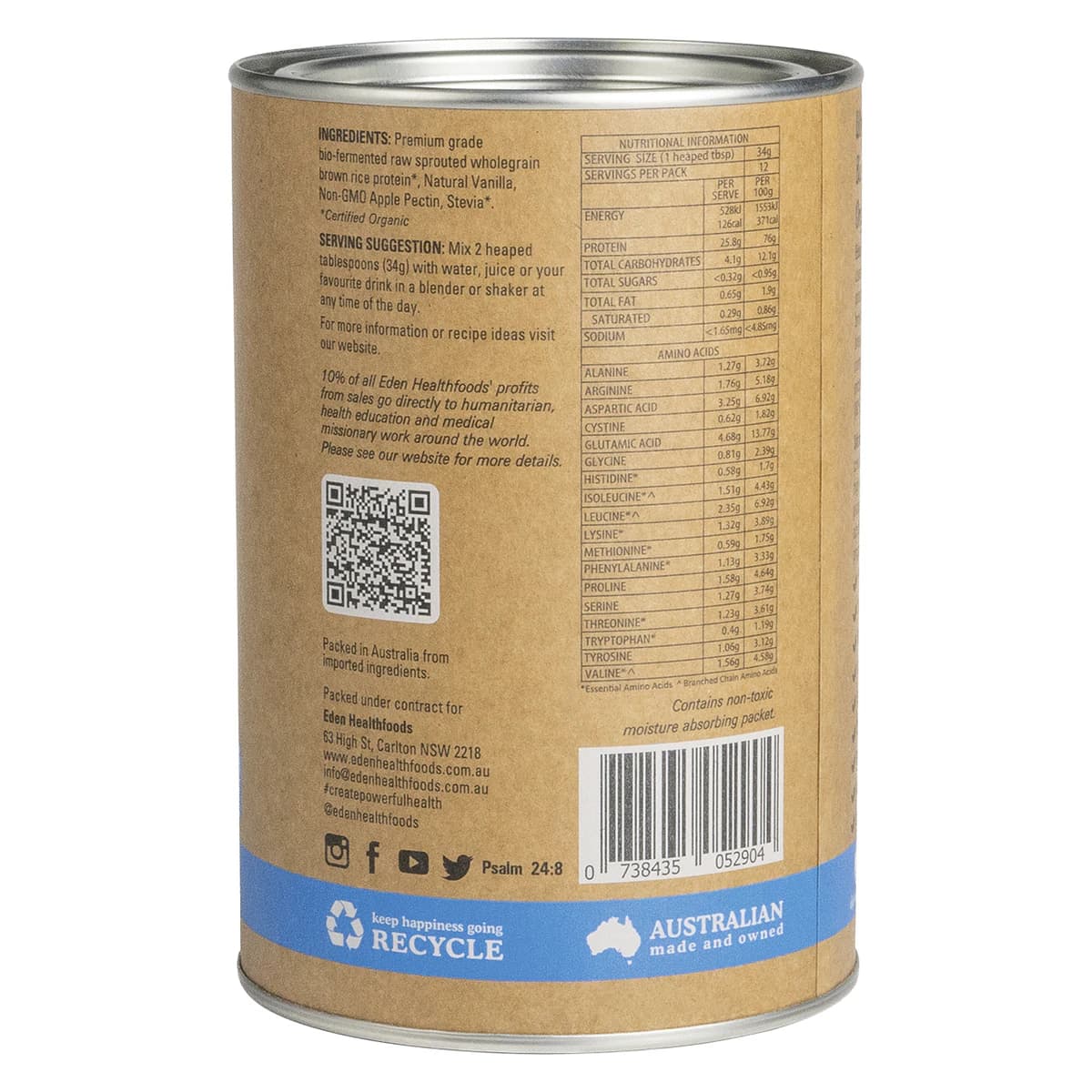 Thumbnail Eden Healthfoods Ultimate Vegan Rice Protein Vanilla 400g