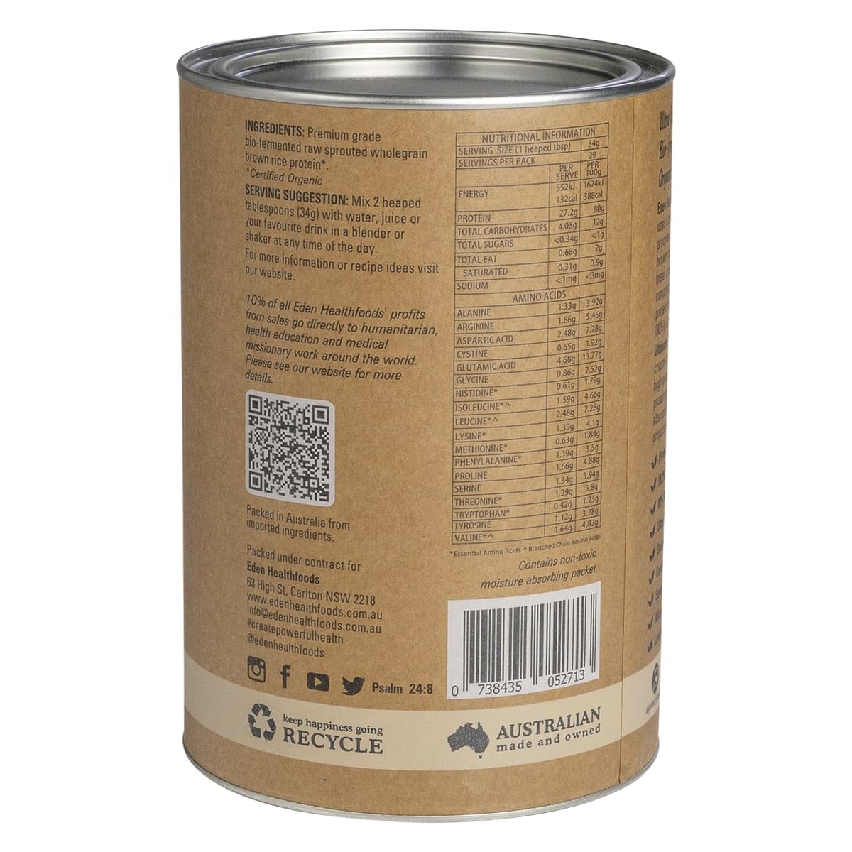 Thumbnail Eden Healthfoods Ultimate Vegan Rice Protein Natural 1Kg