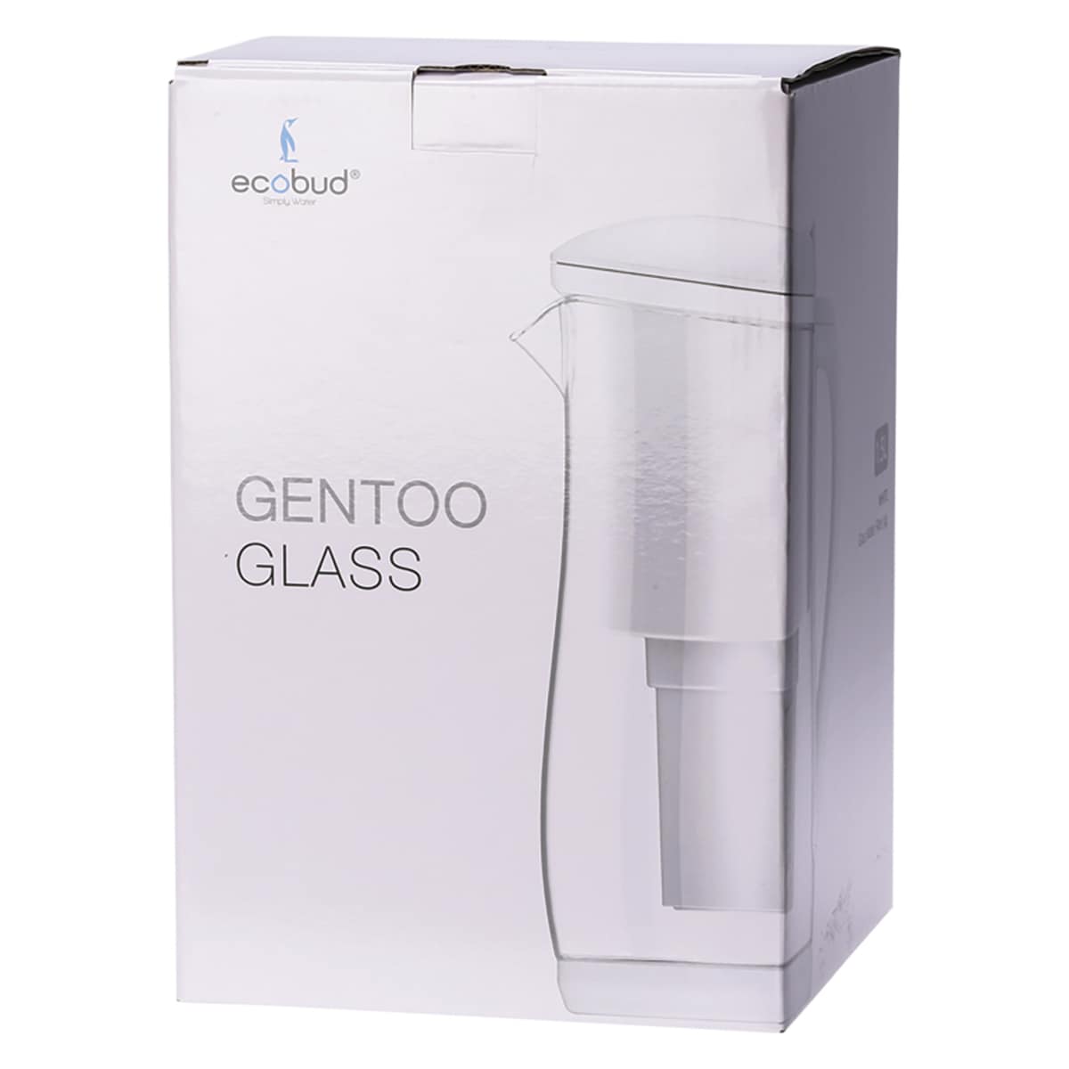 Thumbnail Ecobud Gentoo Glass Alkaline Water Filter Jug White 1.5L + 1 Cartridge