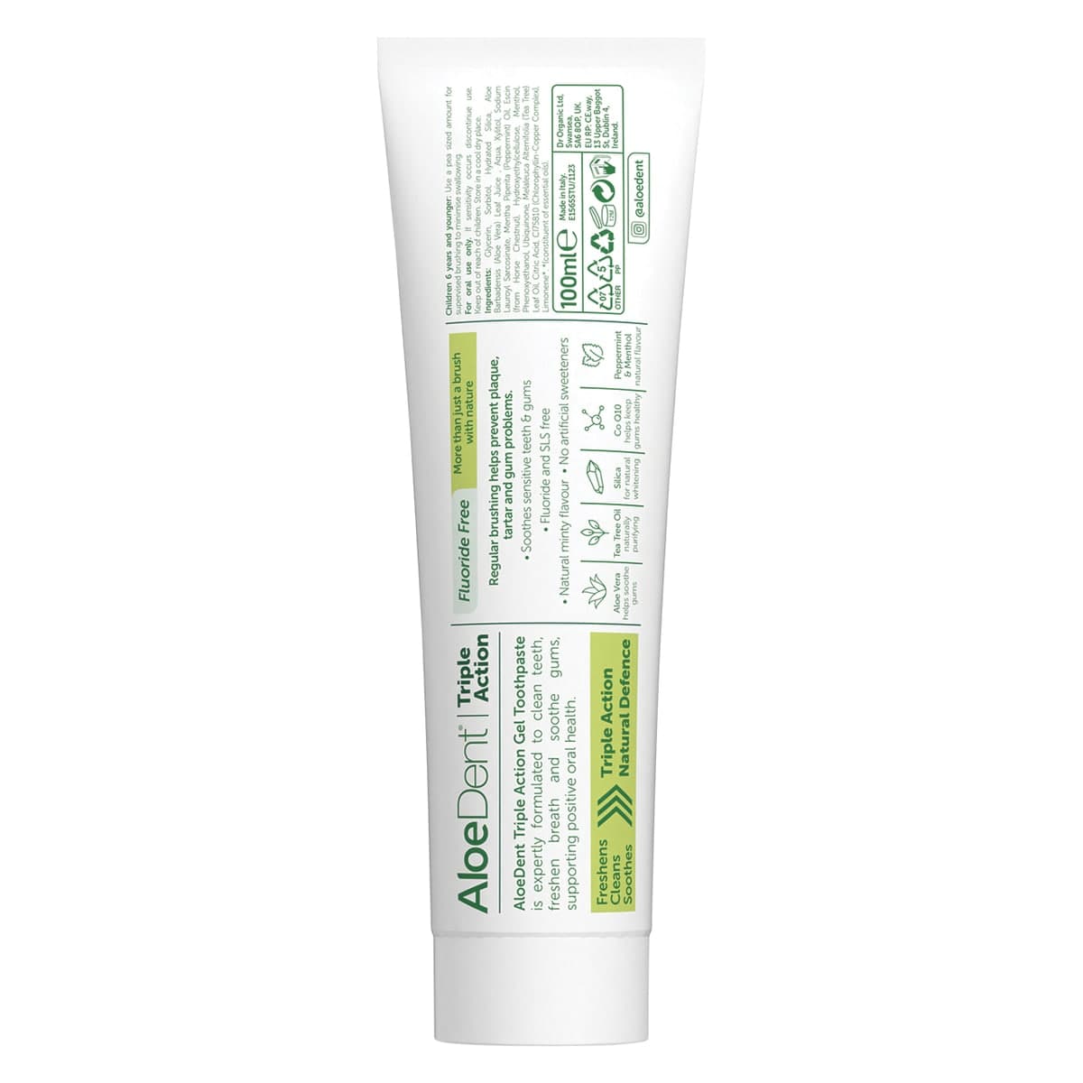Thumbnail Aloe Dent Toothpaste Fluoride Free Triple Action 100ml