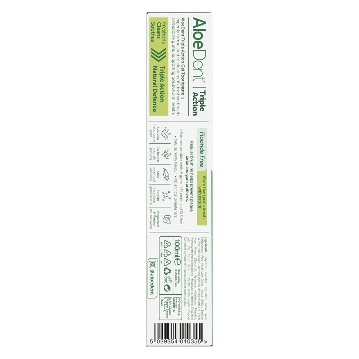 Thumbnail Aloe Dent Toothpaste Fluoride Free Triple Action 100ml