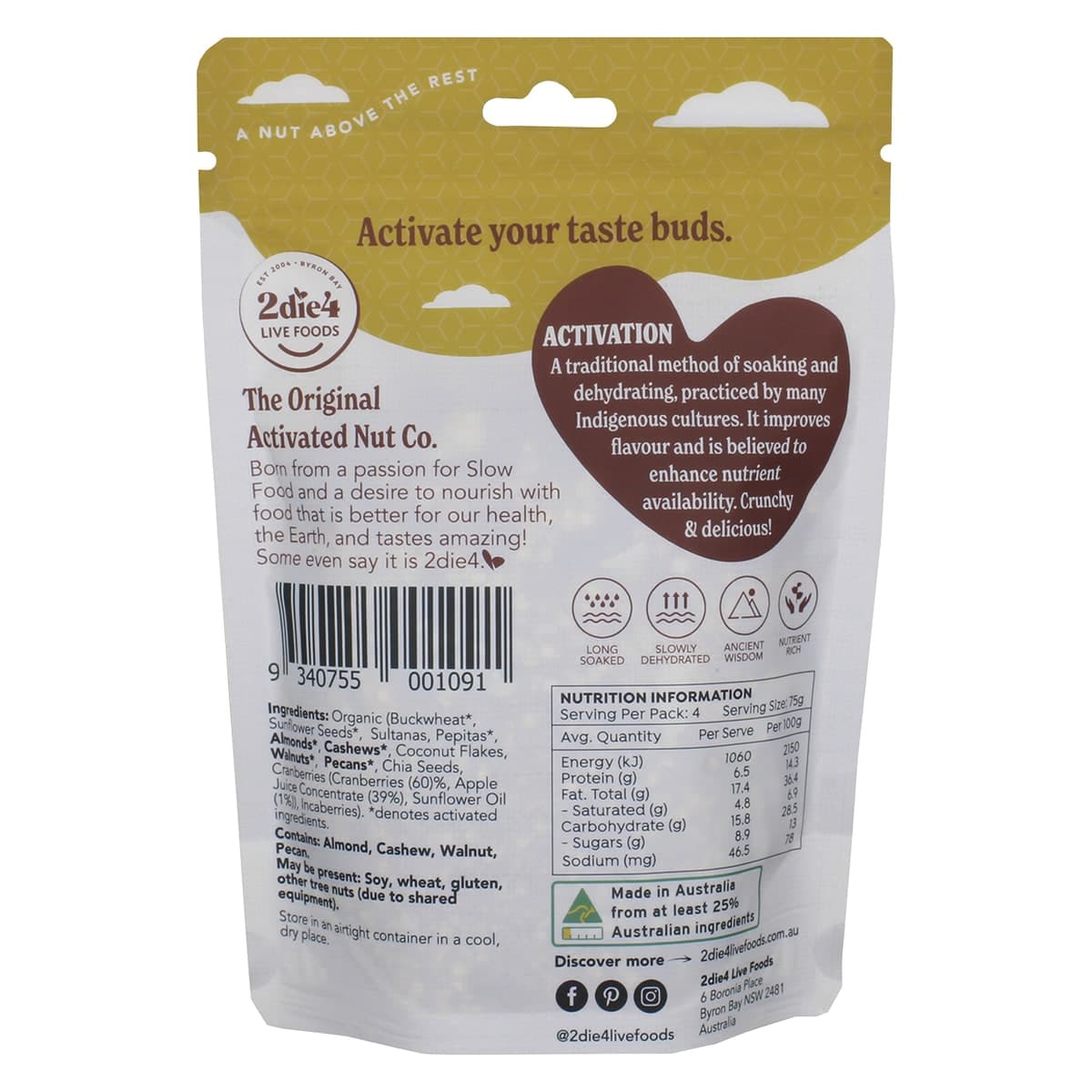 Thumbnail 2Die4 Live Foods Organic Activated Paleo Muesli 300g