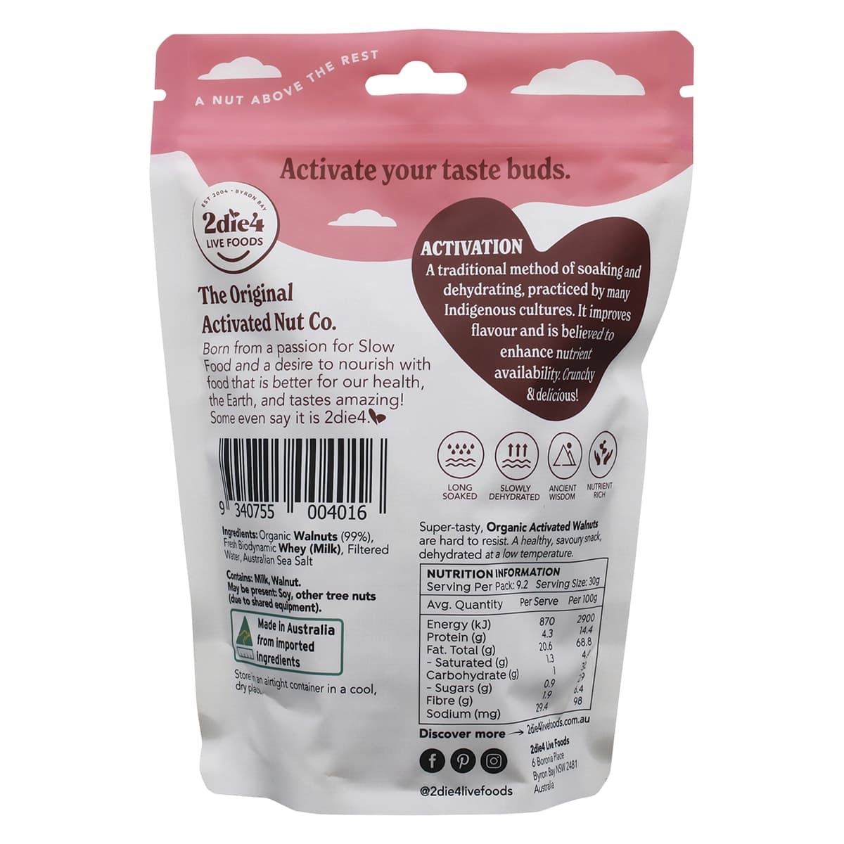 Thumbnail 2Die4 Live Foods Organic Activated Walnuts 275g