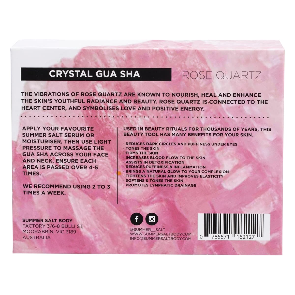 Thumbnail SUMMER SALT BODY Crystal Gua Sha Rose Quartz 1 Pack