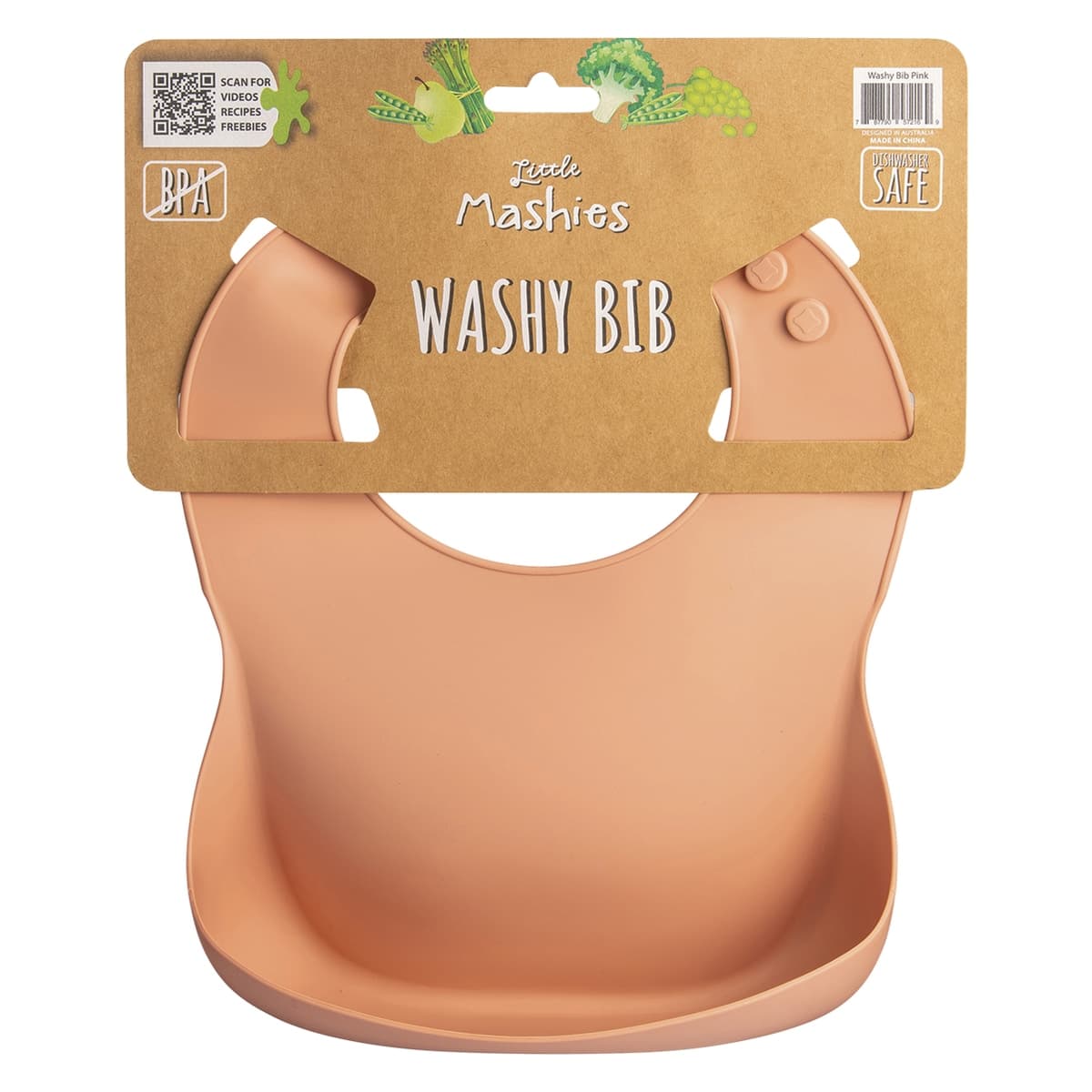 Thumbnail Little Mashies Silicone Washy Bib Blush Pink